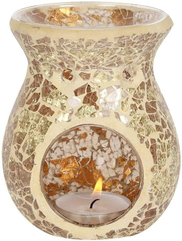 Gold Crackle Glass Wax Burner