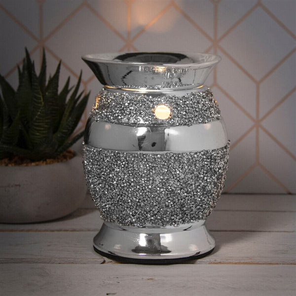 Silver Sparkle Crushed Diamond Wax Burner