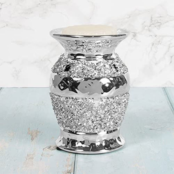 Silver Sparkle Crushed Diamond Wax Burner